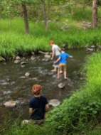 Walking the creek behind our campsite