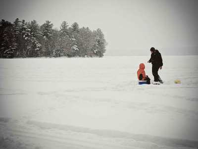 Ice fishing at Coady's Point of View Resort